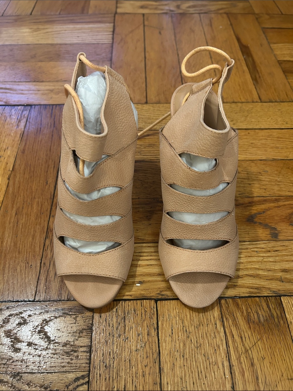Strappy Peep-Toe Heels